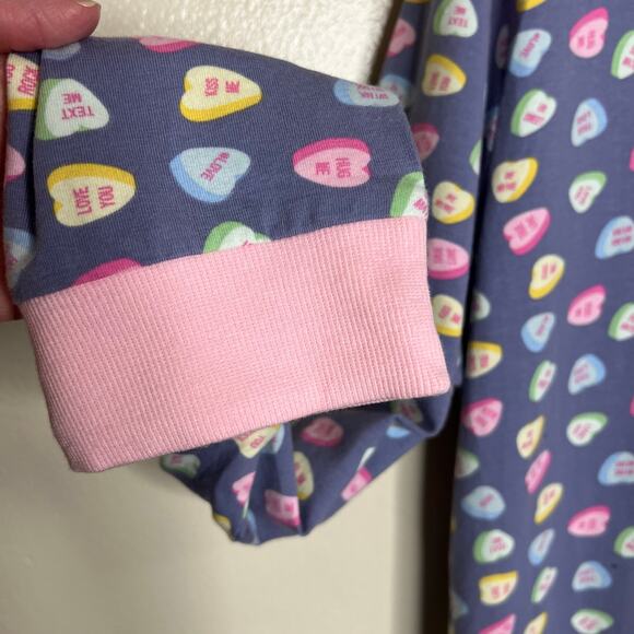 Pajamagram One Piece Shorts Romper 2X Womens Drop Seat Heart Print Sleep Lounge - Picture 5 of 7